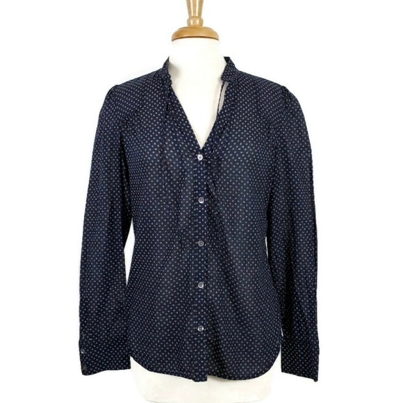 Banana Republic Polkadot Button Front Shirt Medium - Picture 1 of 15